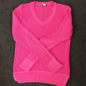 J.crew neon pink cotton sweater
